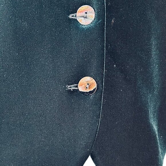 Emil Rutenberg Green Velvet Button Short Blazer Jacket Size L - Picture 6 of 8